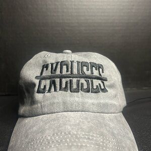 Gray Cap with “No Excuses” in Black Embroidered